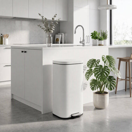 30L Metal Kitchen Bin with Soft-Close Lid & Pedal