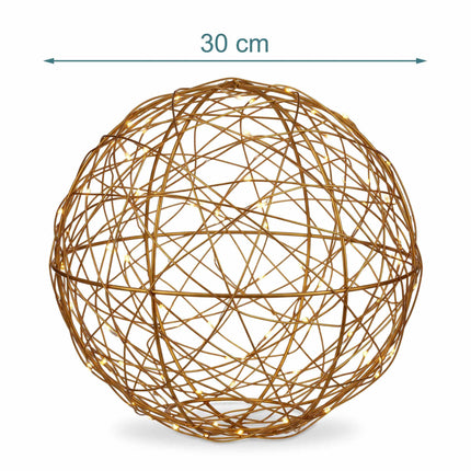 30 cm Gold LED Decor Orb – Warm White Light Sphere