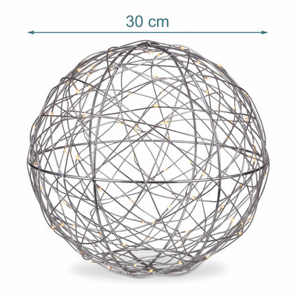 30 cm Silver LED Decor Orb – Indoor Light Ball