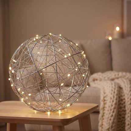 30 cm Silver LED Decor Orb – Indoor Light Ball