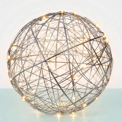 30 cm Silver LED Decor Orb – Indoor Light Ball