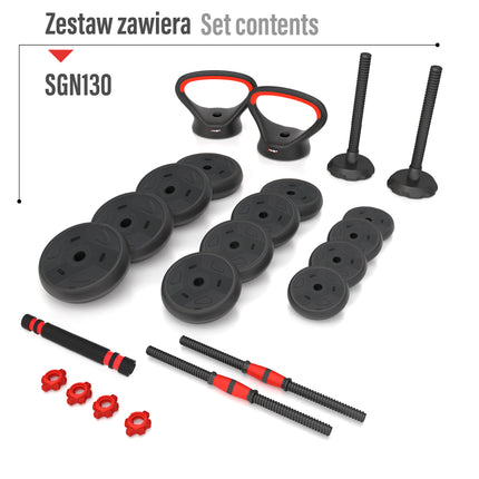 Nastavitelná sada jednoručních činek 30kg, 6v1