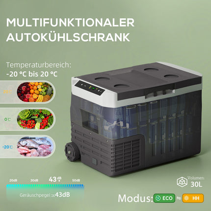 Elektrický chladicí box, 30L, LED, ECO režim, 12/230V, černá