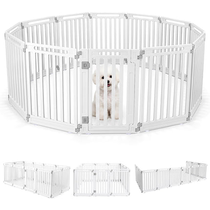 31.5" Indoor Outdoor Dog Playpen, 12 Panels, HDPE Material