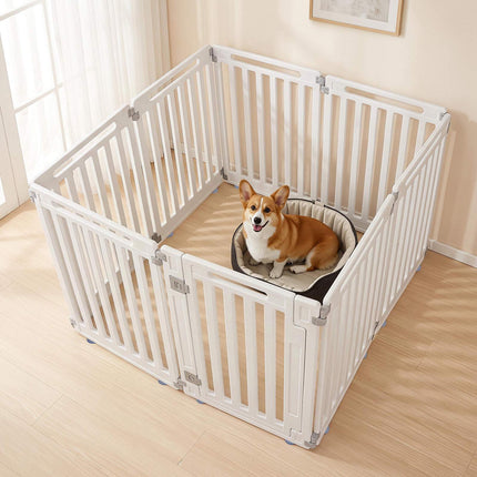 31.5" Indoor Outdoor Dog Playpen, 8 Panels, HDPE Material
