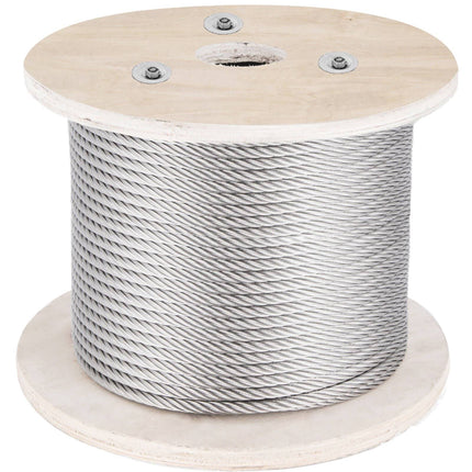316 Stainless Steel Wire Rope, 500 ft, 5/32 in 1x19