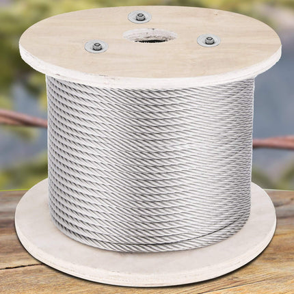 316 Stainless Steel Wire Rope, 500 ft, 5/32 in 1x19