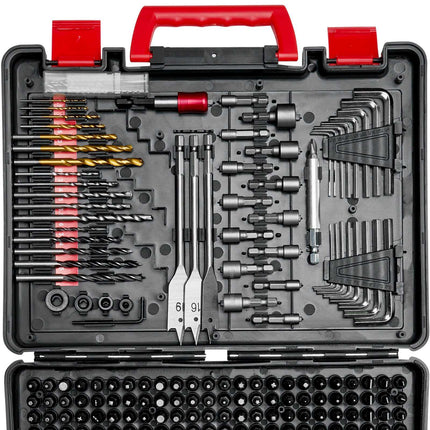 318-Piece Drill and Driver Bit Set, Case for Wood Metal Masonry