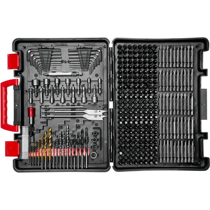 318-Piece Drill and Driver Bit Set, Case for Wood Metal Masonry