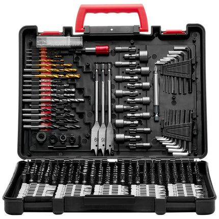 318-Piece Drill and Driver Bit Set, Case for Wood Metal Masonry