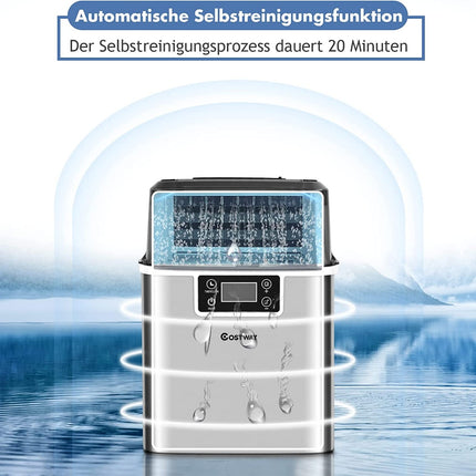 3.2 L ice cube maker ice machine with a top inlet hole 25 x 36 x 38 cm silver