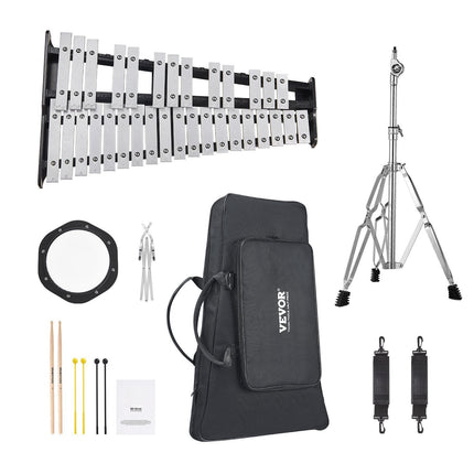32-Note Glockenspiel Xylophone Kit – Stand, Bag, Mallets