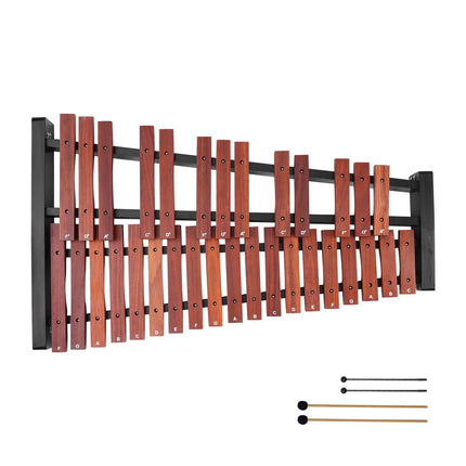 32-note glockenspiel xylophone, stand, 4 mallets, bag