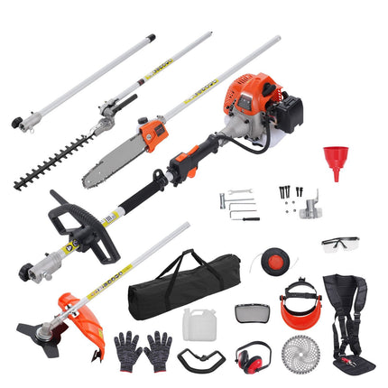 33cc 6-in-1 Gas Trimmer, Hedge Trimmer, Pole Saw
