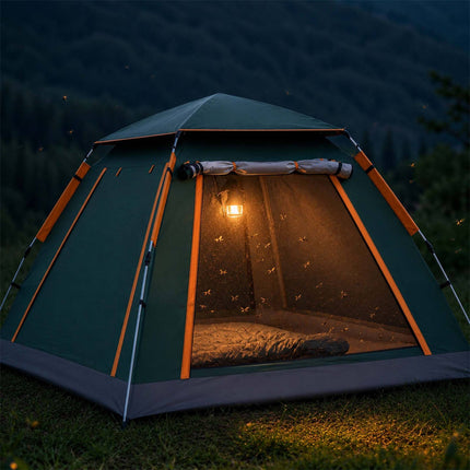 stan pro 3-4 osoby s rychlým rozložením, přístřeškem a UV ochranou