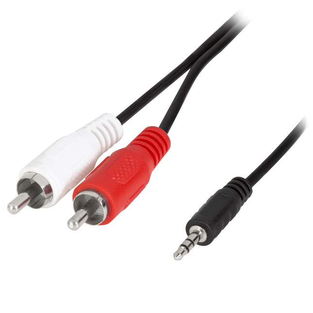 Audio kabel 3.5mm na 2x RCA, 1.5m, černý