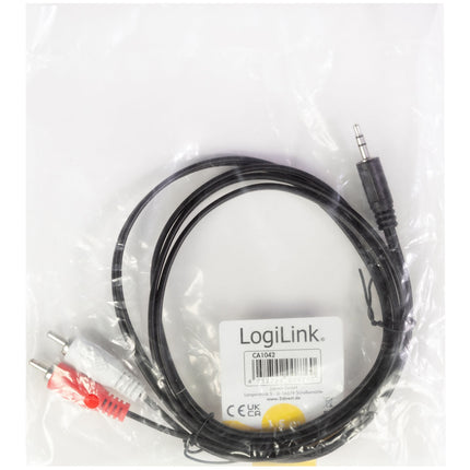 Audio kabel 3.5mm na 2x RCA, 1.5m, černý