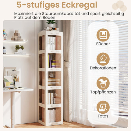 Otočná knihovna 360°, skládací, průhledná, 174 cm
