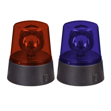 Otočná LED párty světla 360°, červená a modrá, sada 2 ks
