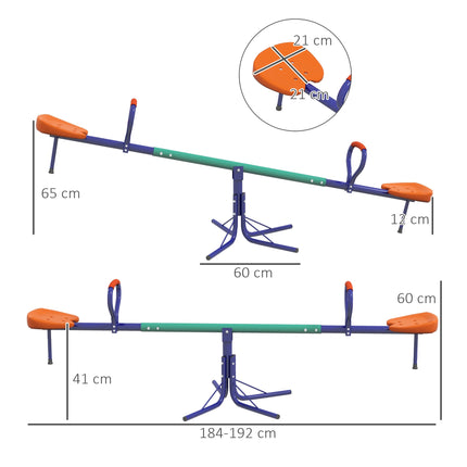 Otočná houpačka 360° pro děti, 2 místa, UV odolná