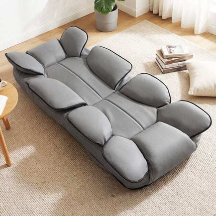 360 Swivel Gaming Chair, Adjustable Backrest, Gray PU Leather