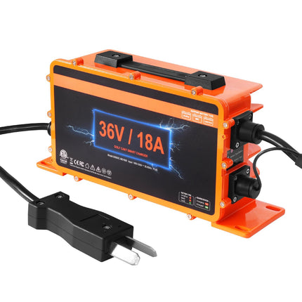 36V 18A Smart Golf Cart Battery Charger, Crowfoot Plug