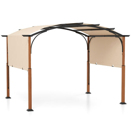 Pergola 3.6 x 3 m se zatahovací střechou, voděodolná, stabilní, zimuvzdorný pavilon, béžová