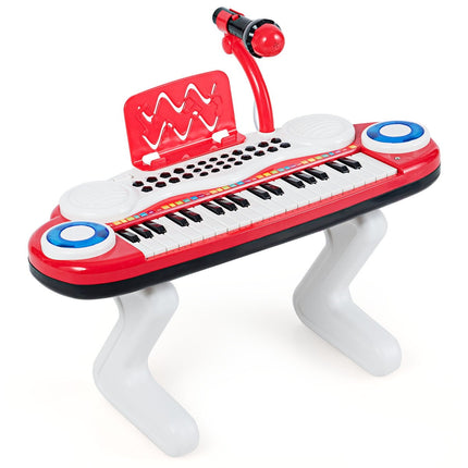 Digitální piano s 37 klávesami pro děti, přenosné hračkové piano 48 x 20 x 38 cm, červené