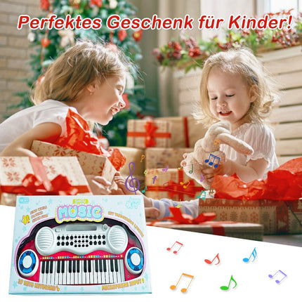 Digitální piano s 37 klávesami pro děti, přenosné hračkové piano 48 x 20 x 38 cm, červené