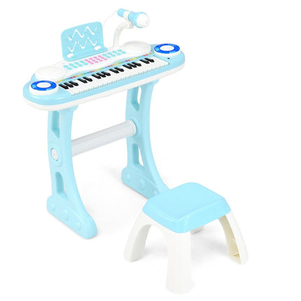 Klávesy s 37 klávesami a světly, elektrické dětské klávesy s nahráváním a přehráváním, hračkové piano, modré