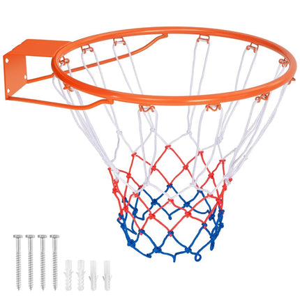 Basketbalový koš Ø37cm s obručí a sítí, pro dveře a montáž na stěnu, vnitřní mini basketbalový koš oranžový