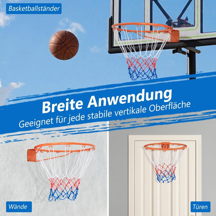 Basketbalový koš Ø37cm s obručí a sítí, pro dveře a montáž na stěnu, vnitřní mini basketbalový koš oranžový