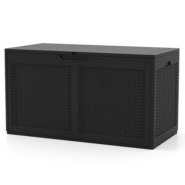Venkovní úložný box 380L s kolečky, vodotěsný, černá