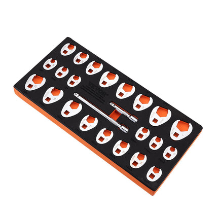 3/8 Drive Crowfoot Wrench Set, 24-Piece SAE/Metric