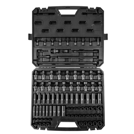 3/8 Drive Impact Socket Set, 90-Piece SAE/Metric Cr-Mo