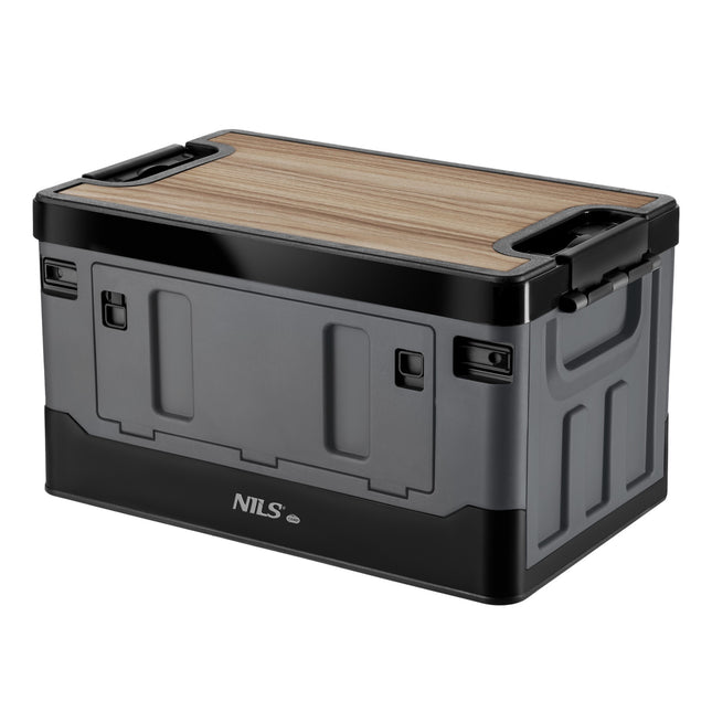 Skládací přepravní box 38L s deskou, šedá