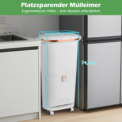 Odpadkový koš 38L se 2 vyjímatelnými nádobami a pedálem