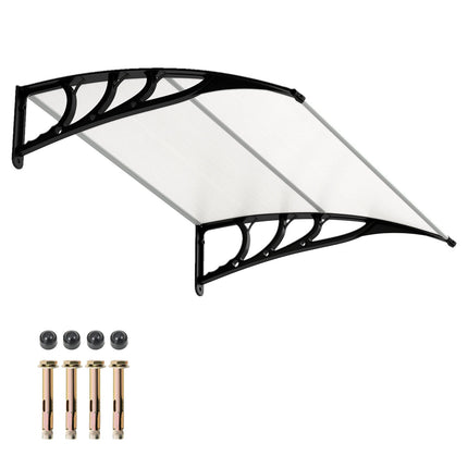 39"x30" Outdoor Door Canopy, Black Polycarbonate