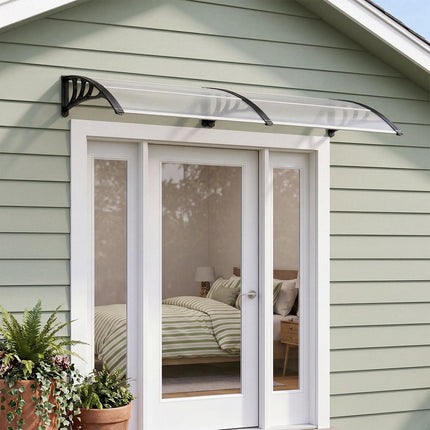 39"x30" Outdoor Door Canopy, Black Polycarbonate