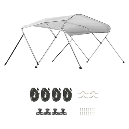 3 Bow Boat Bimini Top, 600D, 72in, Aluminum Frame