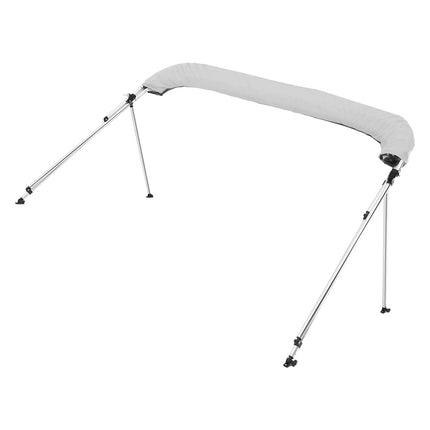 3-Bow Boat Bimini Top, 600D, Aluminum Frame, Grey