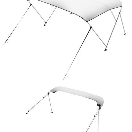 3 Bow Boat Bimini Top, 600D Polyester, Aluminum Frame, 6 Ft