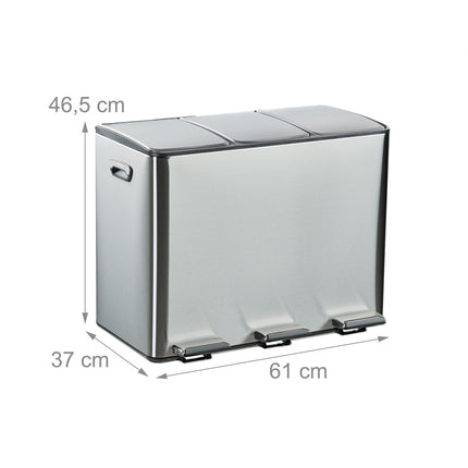 kuchyňský koš se 3 přihrádkami, 3x 15L, víko s tlumeným zavíráním