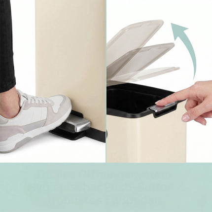 kuchyňský koš se 3 přihrádkami – ocel, tlumené zavírání, pedál