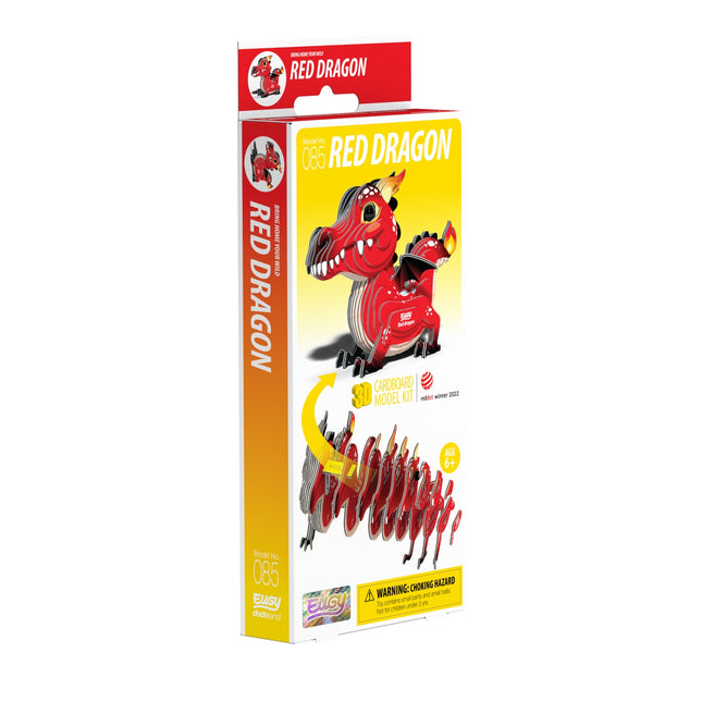 3D kartonová stavebnice – červený drak, kreativní montáž