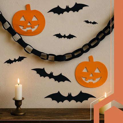3D samolepky halloweenští netopýři, 56 ks se samolepicí vrstvou