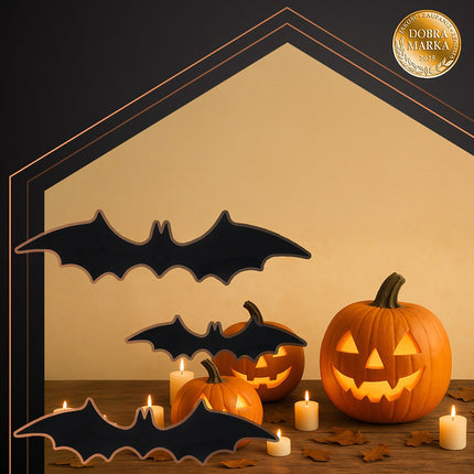 3D samolepky halloweenští netopýři, 56 ks se samolepicí vrstvou