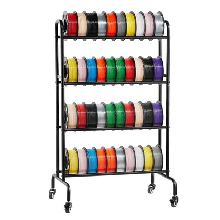 3D Printer Filament Storage Rack, 4-Tier Rolling Shelf With Wheels