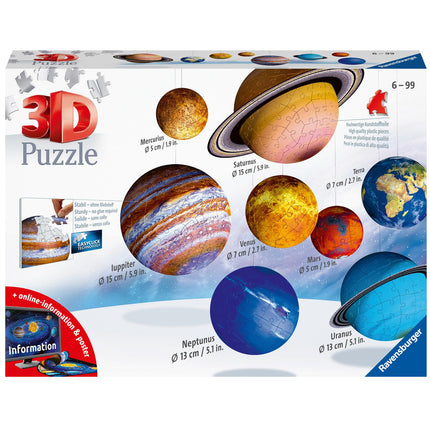 3D puzzle sluneční soustava 27/54/72/108 dílků