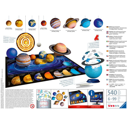 3D puzzle sluneční soustava 27/54/72/108 dílků